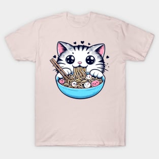 Noodles eated by Kawaii Cat T-Shirt